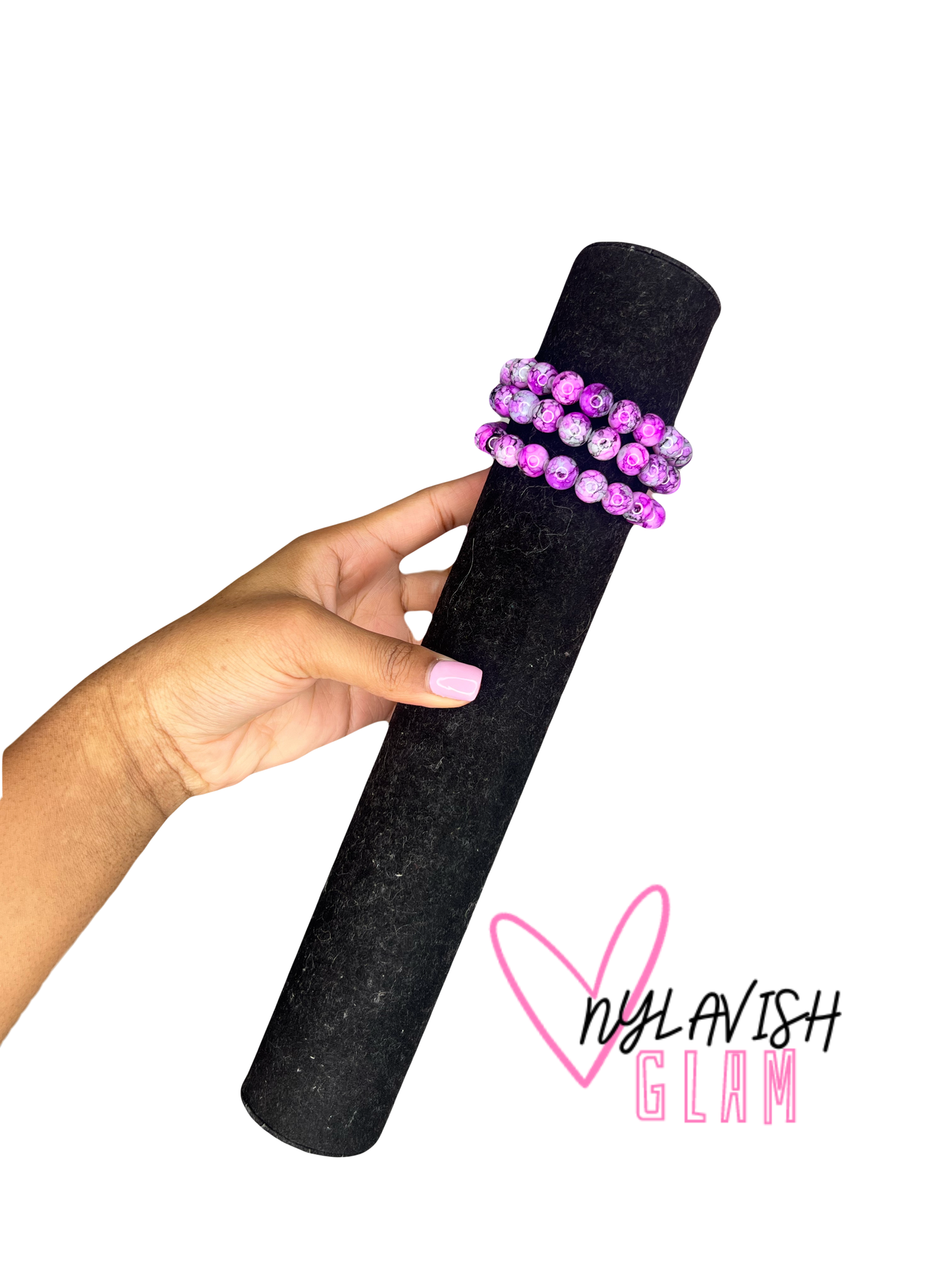 Purple Mosiac Beaded Bracelet