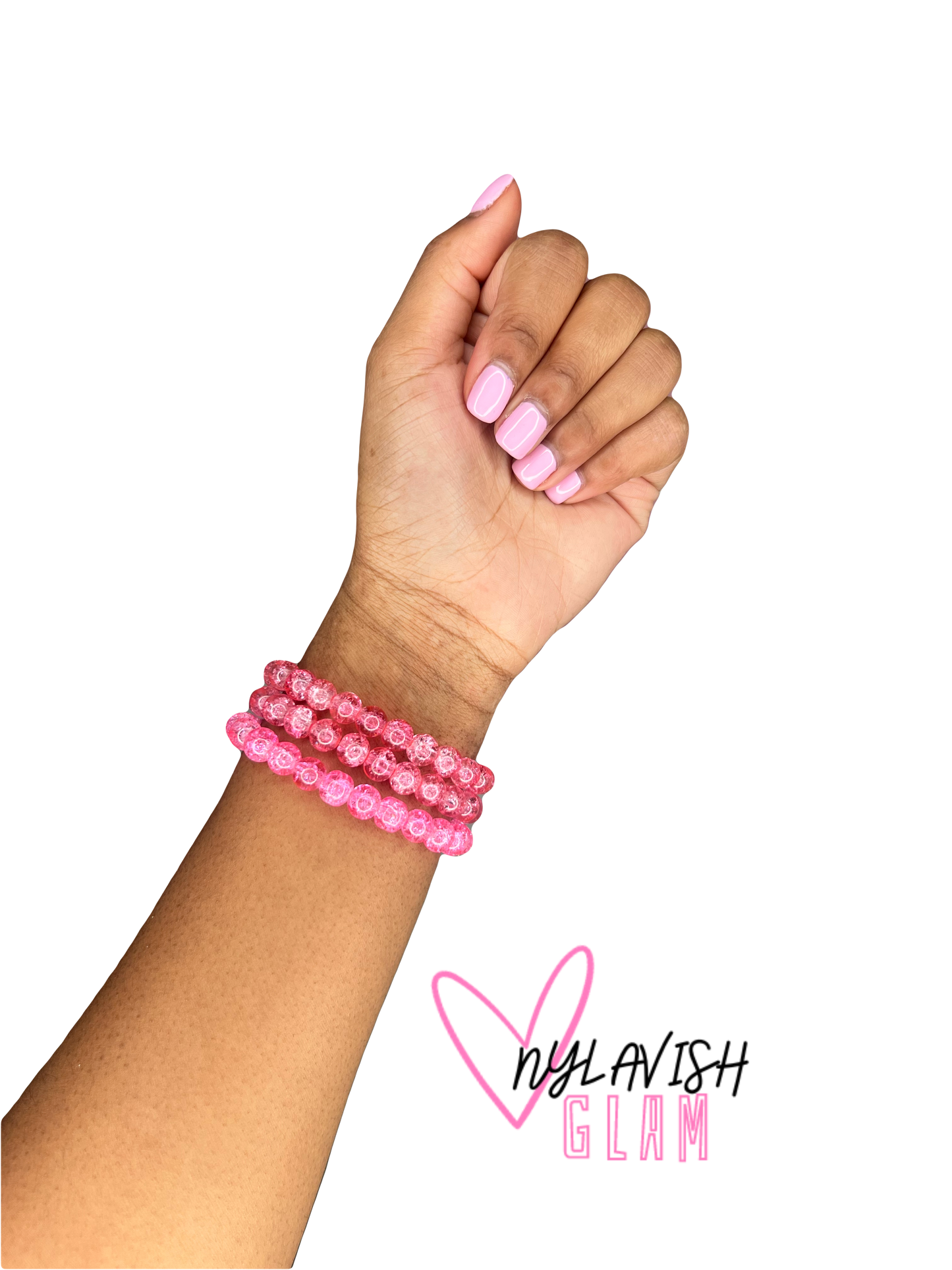 Pink Sparky Beaded Bracelet
