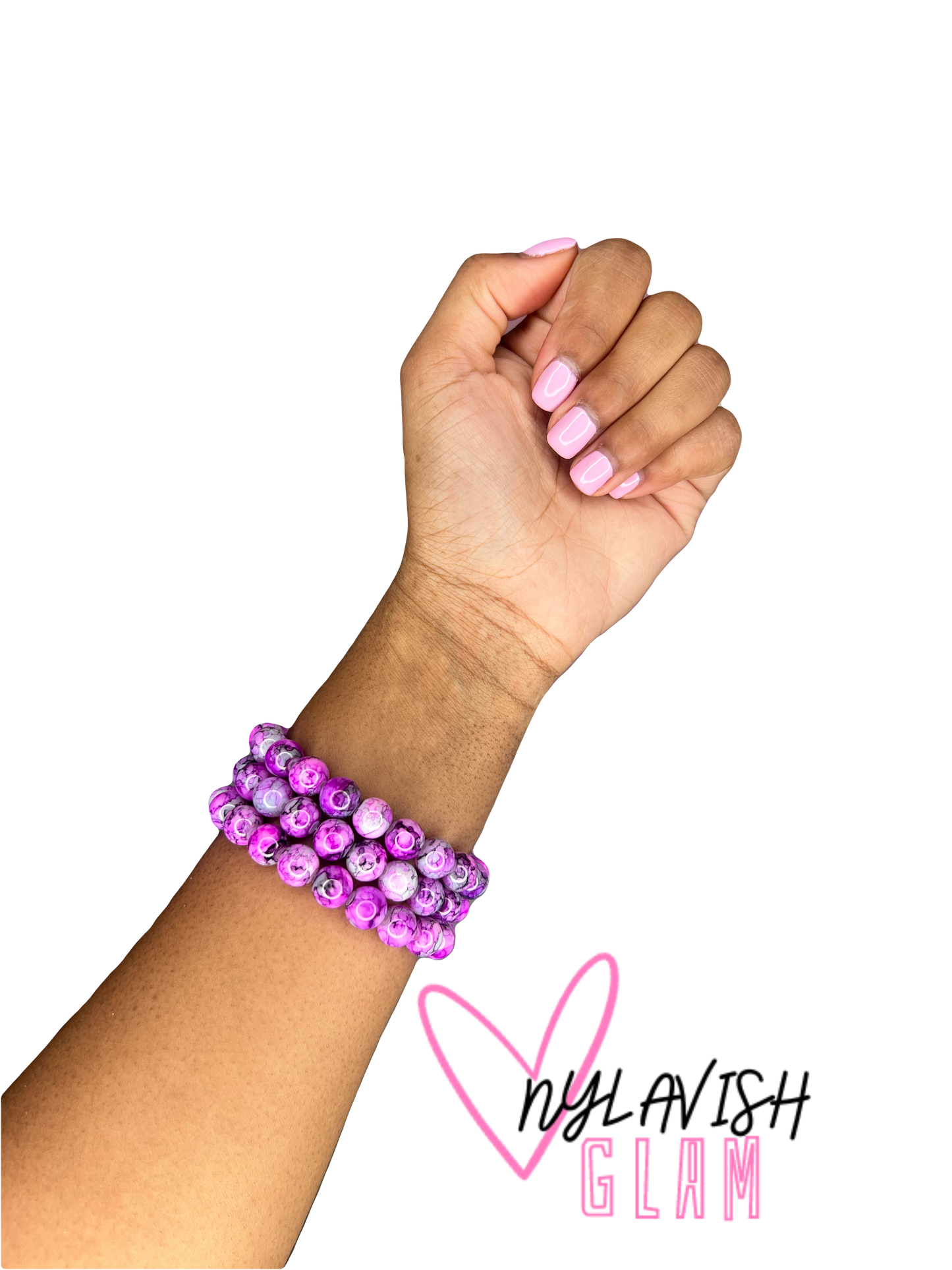 Purple Mosiac Beaded Bracelet