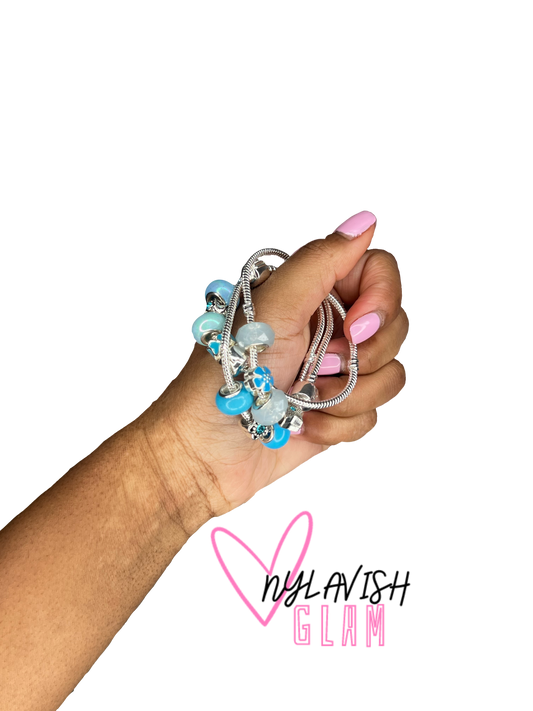 Light Blue Charm Bracelets